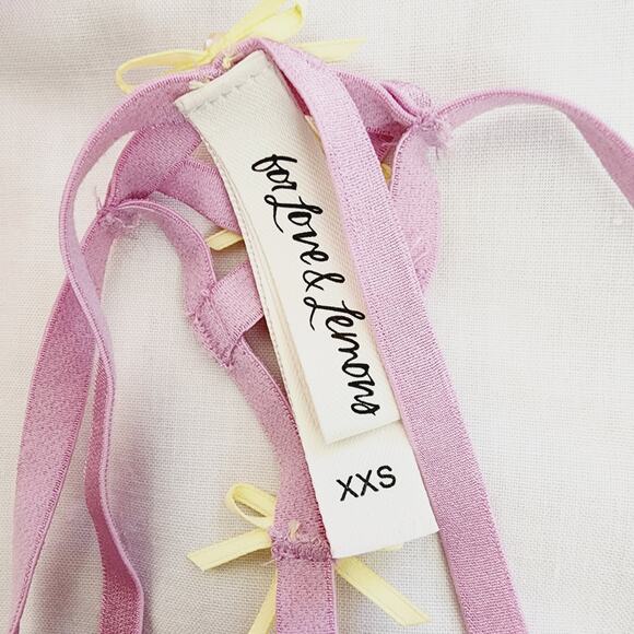 For Love and Lemons Daphne Purple Floral Lace Thong Panty XXS NWOT Lingerie - Picture 10 of 14